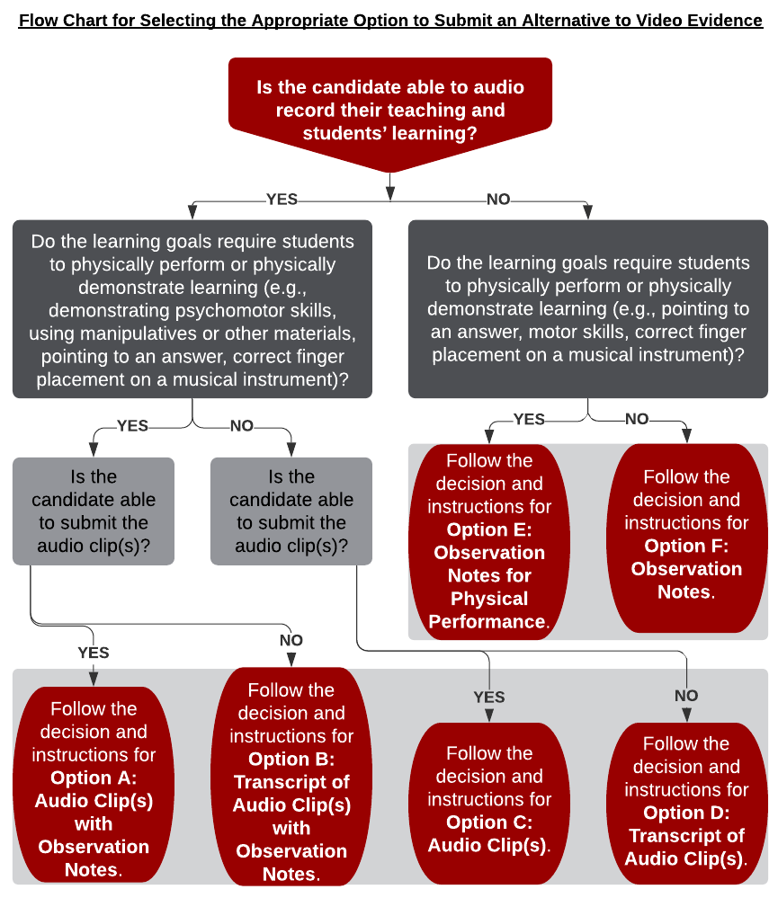 chart outlining alternative evidence options